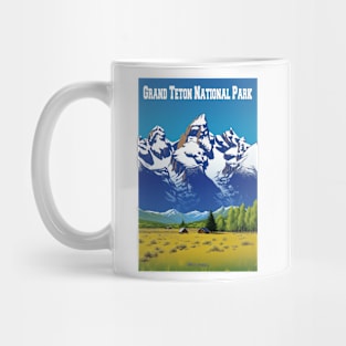 Grand Teton National Park Travel Poster Mug